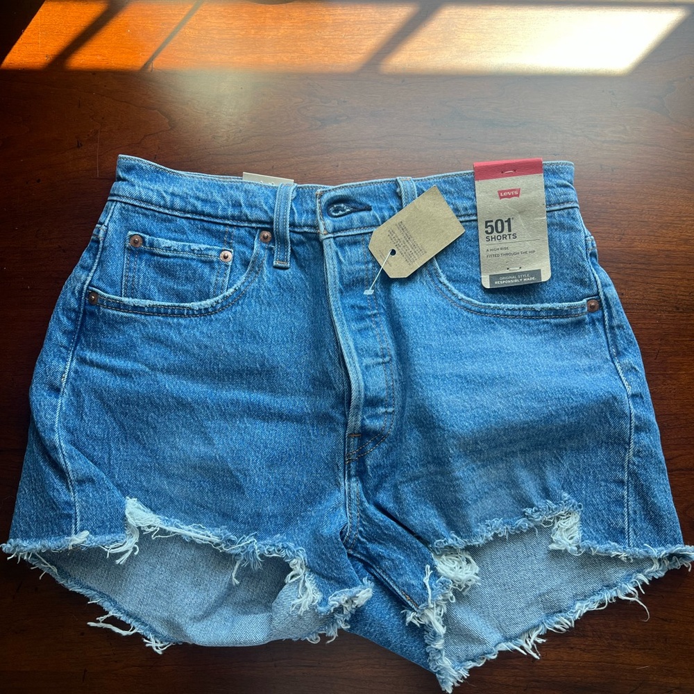 Levi's 501 Women's Distressed Blue Jean Shorts